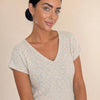 Maglia filato india maniche corte scollo v Tanira