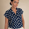 Camicia smanicata a pois in cotone Tonda