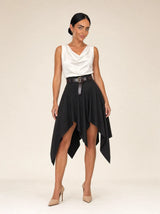 Gonna midi assimetrica con cintura Elisia