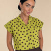 Camicia smanicata a pois in cotone Tonda