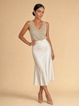 Canotta in viscosa lurex con pizzo Dafne