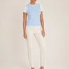 Gilet donna in maglia misto cotone bicolore con profili a contrasto Livia