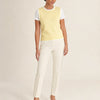 Gilet donna in maglia misto cotone bicolore con profili a contrasto Livia