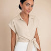 Camicia maniche corte con fiocco laterale Alisea