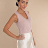 Canotta in viscosa lurex con pizzo Dafne