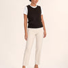 Gilet donna in maglia misto cotone bicolore con profili a contrasto Livia