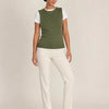 Gilet donna in maglia misto cotone bicolore con profili a contrasto Livia